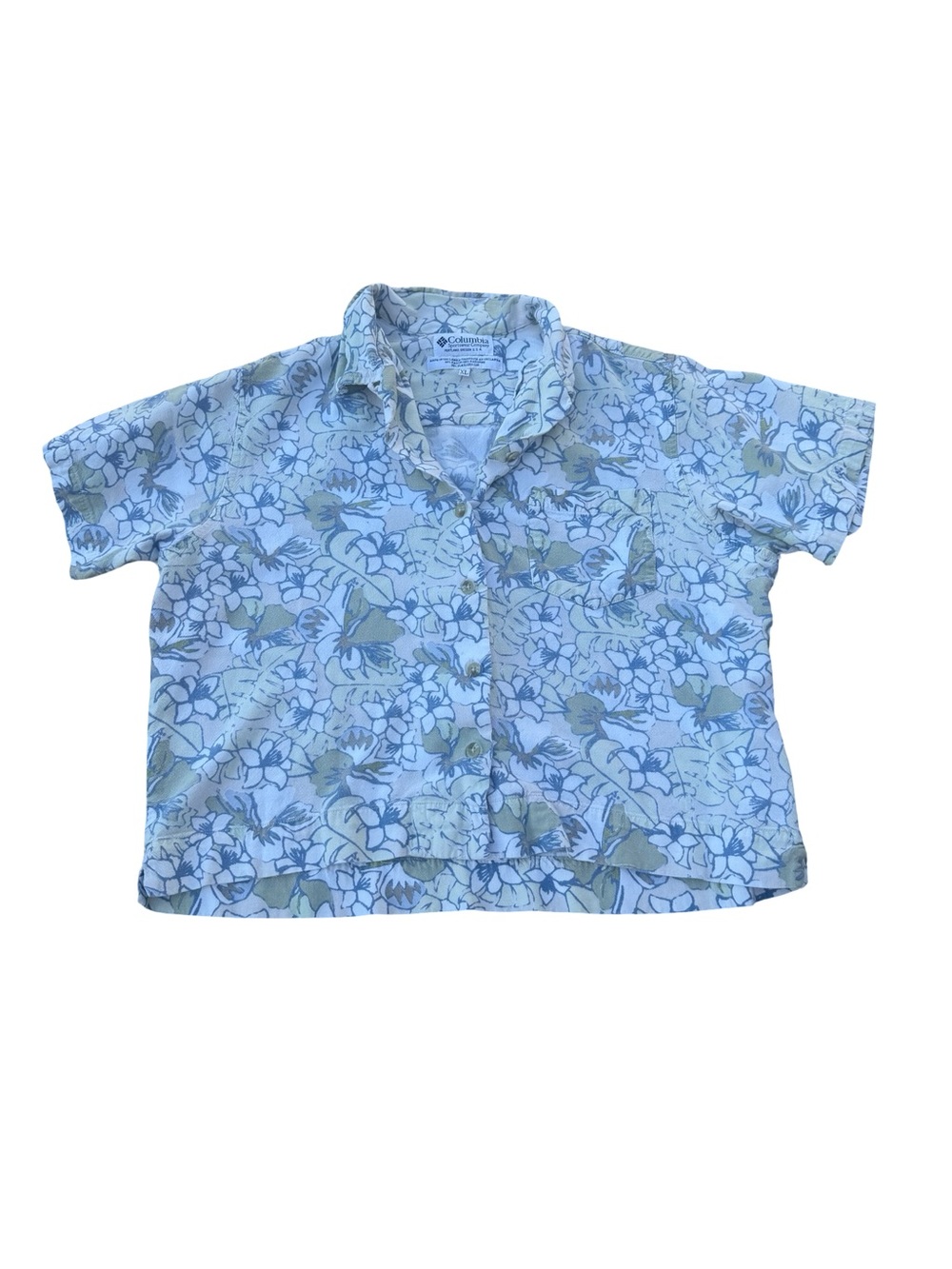 90s Columbia Hawaiian Boxy Button-Front Shirt